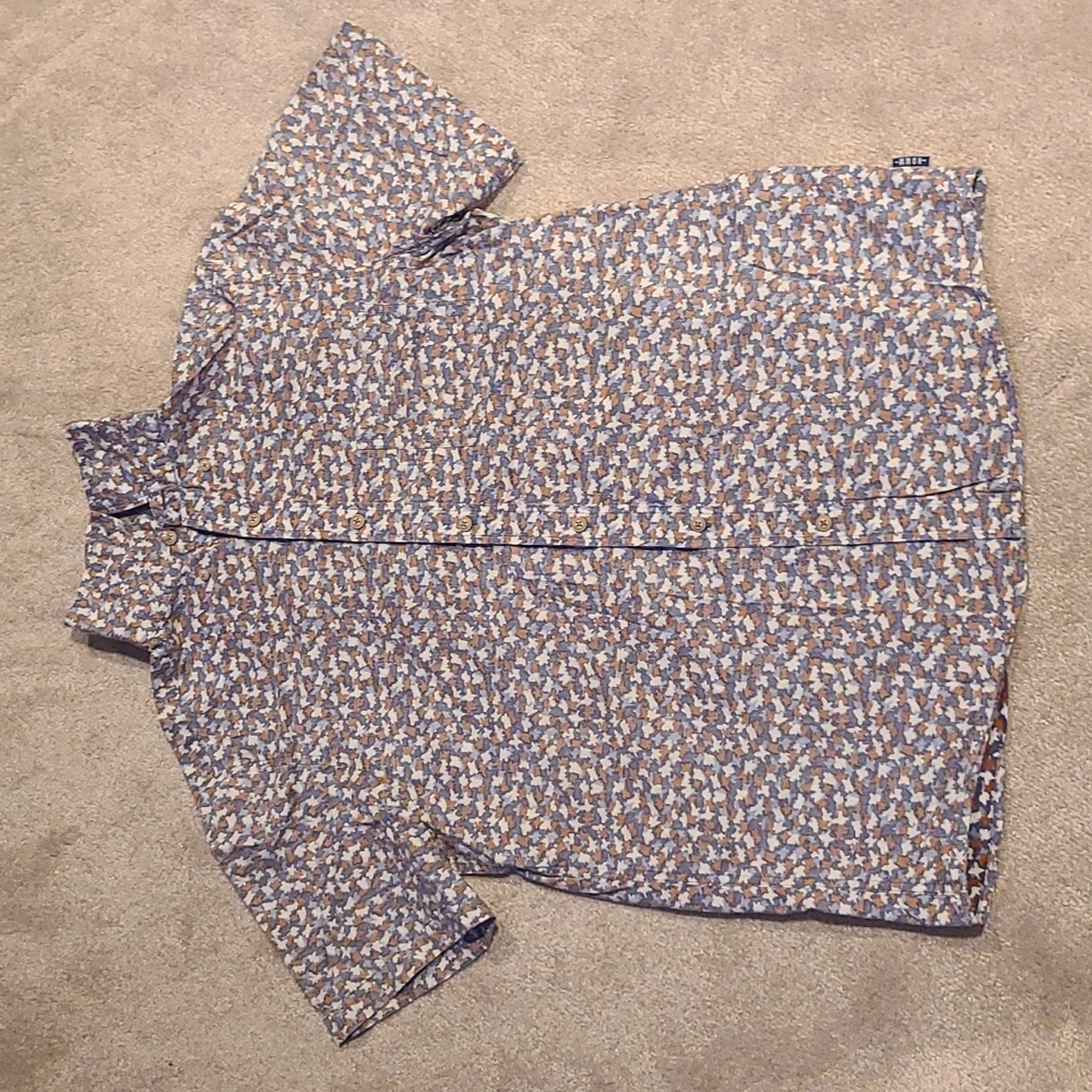 Rown Mosaic Short Sleeve Button Down, M